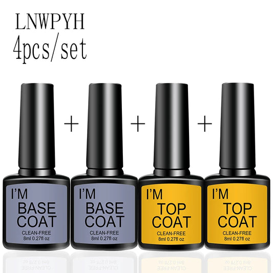 LNWPYH ZYD27 Klarer Gel Top Und Base Coat - 8ml x4 Set