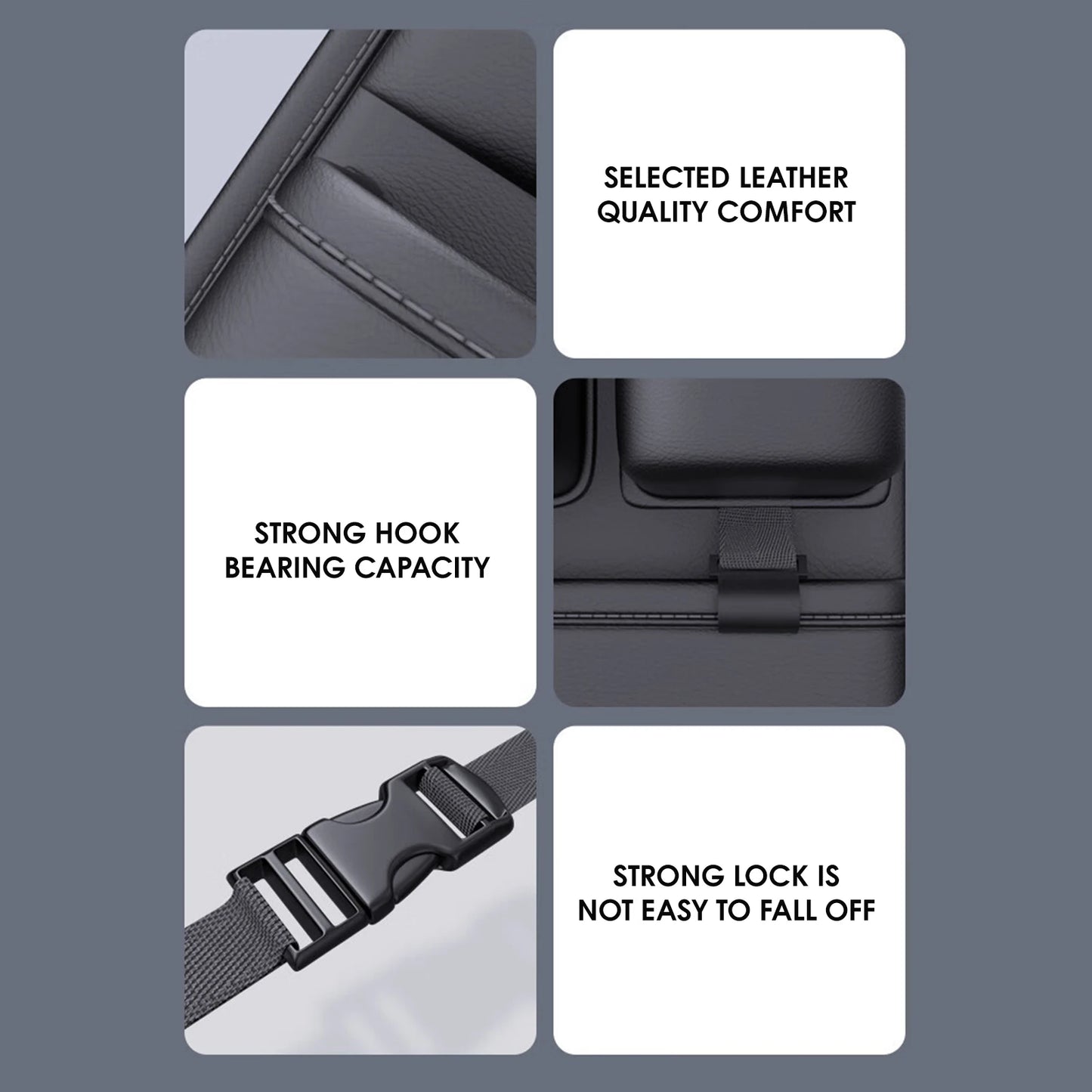 PU Car Backseat Organizer Storage Bag Multi-function Large Capacity Seat Back Storage Organizer Hanging Bag Protector Pad