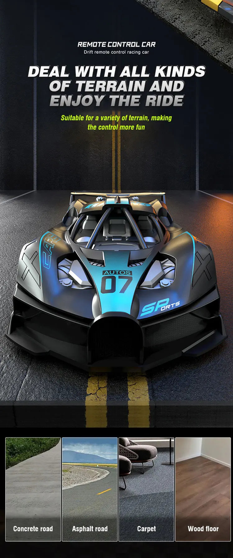 RC Car Toy 2.4G Drift Racing Remote Control Car High Speed Off Road Racing Car Toys for Boys Christmas Indoor Outdoor Gifts