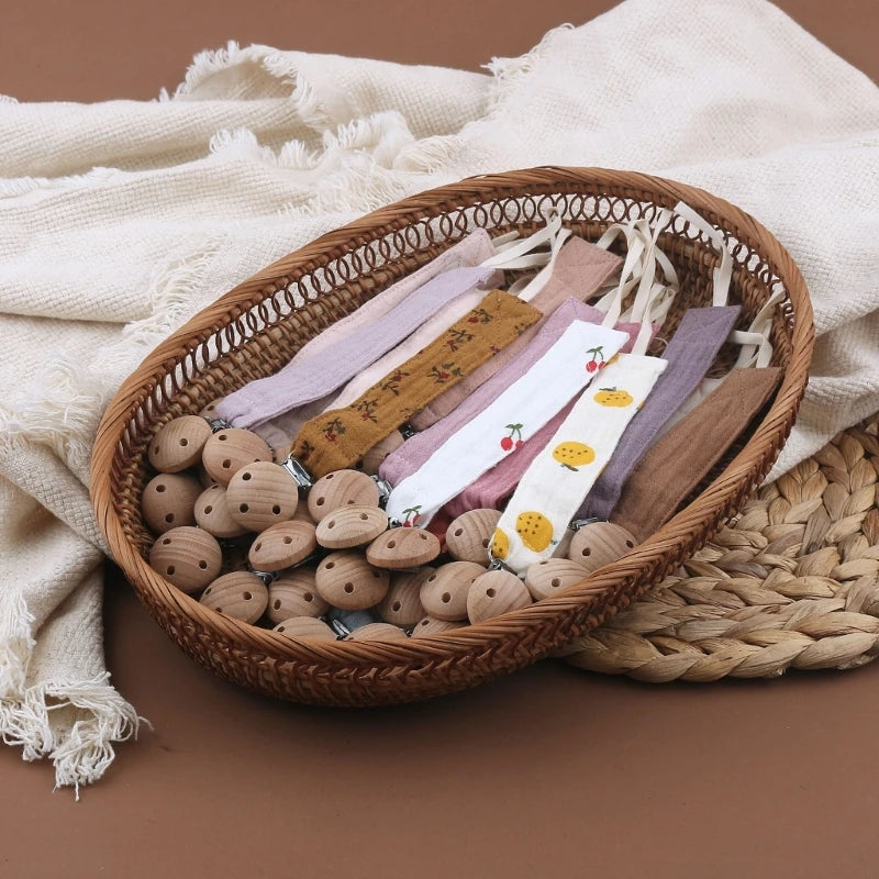 Schnuller-Clips 2025: Soft-Cotton Pacifier-Chain - Baby Shower Collection