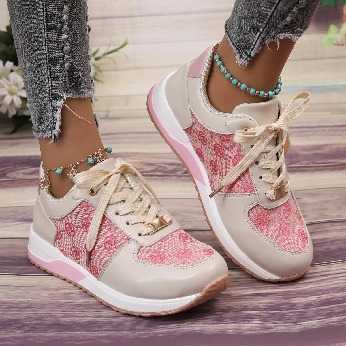 Women Sneakers 2024 Spring Autumn Fashion New Sneaker Luxury Brand Women's Lace Up Comfortable Plus Size Shoes Zapatos De Mujer