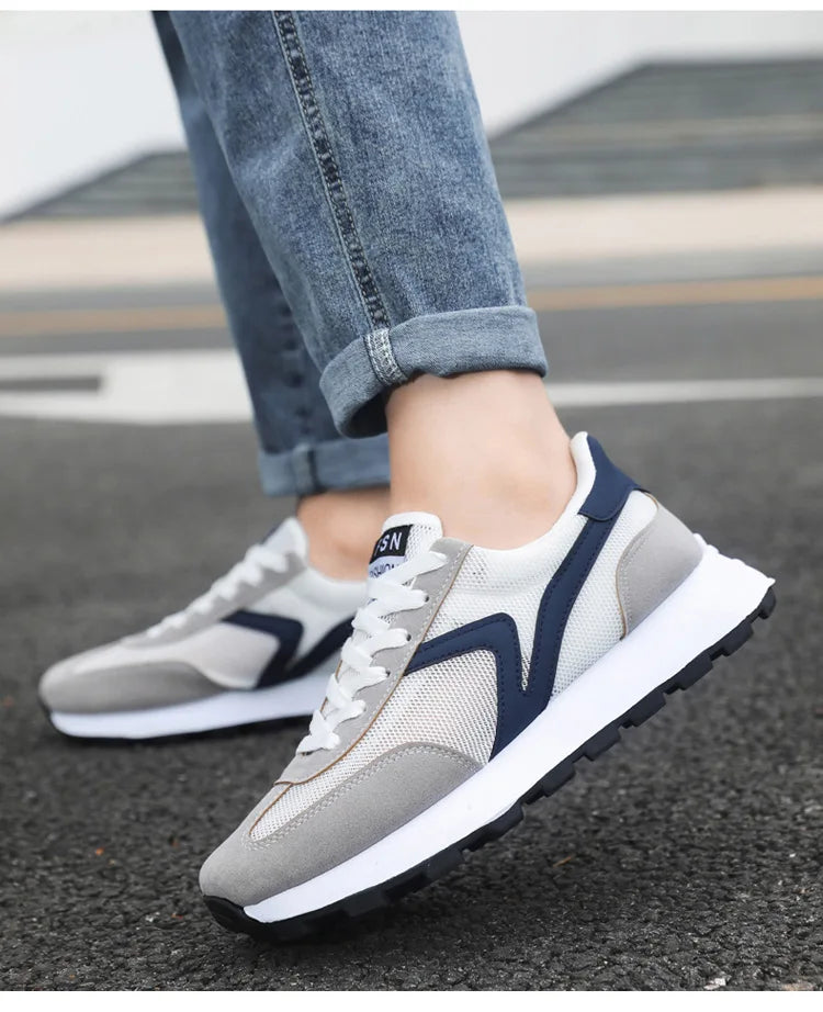 New Women's Sneakers Fashion Breathable Unisex Casual Shoes Lightweight Lace-Up Running Shoes Outdoor Platform Tennis Shoes Male