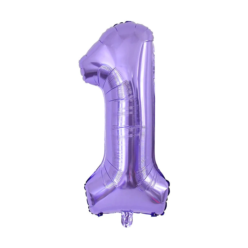 Purple Number Balloons 32 Inch Foil Balloon Adult Kids Birthday Anniversary Decoration Party Gold 0 1 2 3 4 5 6 7 8 9 Balloon