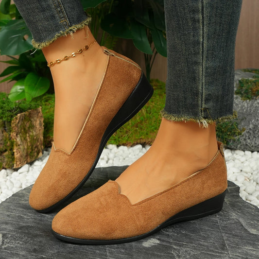 Woman Casual Round Toe Cute Flats Shoes 2025 New Spring/autumn Flats Female Suede Elegant Comfortable Soft Sole Women's Shoes