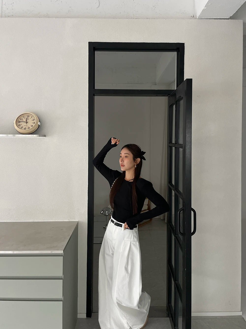 Jeans Spring Summer Long Wide Leg Pant Women High Waist Fashion Casual Korean Style Ladies Trousers Loose Pleated Woman Pants