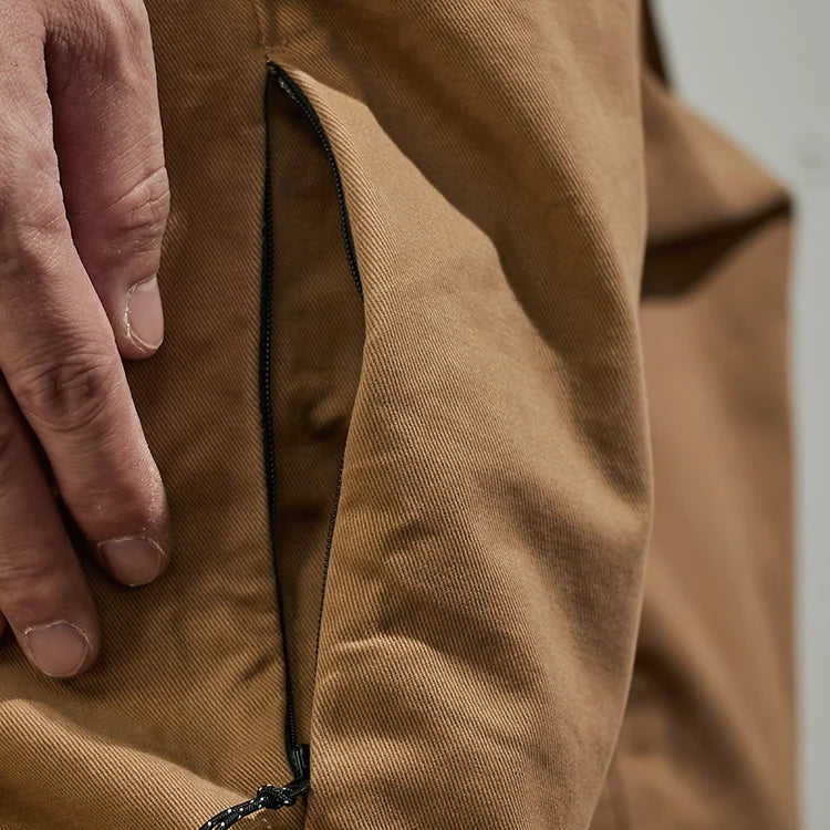 Baggy tapered casual pants cotton autumn and winter weight trousers men's overalls