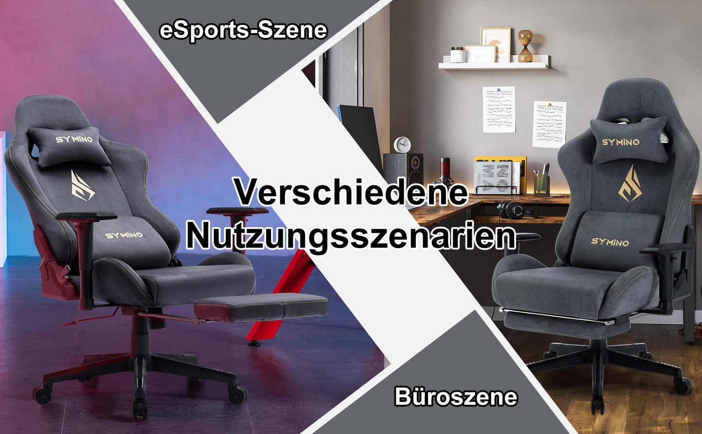 Gaming-Stuhl 2025: Symino Gaming Chair Ergonomic Gamer Chair Footrest - Breathable PC Chair Adjustable Lumbar Cushion Headrest Collection