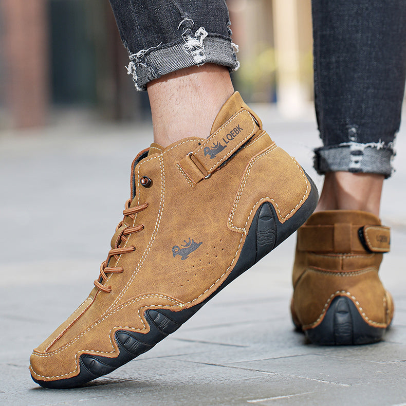 Sneakers for Men Fashion Outdoor Walking Loafers Shoes Comfortable Ankle Boots Luxury Man Shoes 2023 New In Casual Leather Shoes