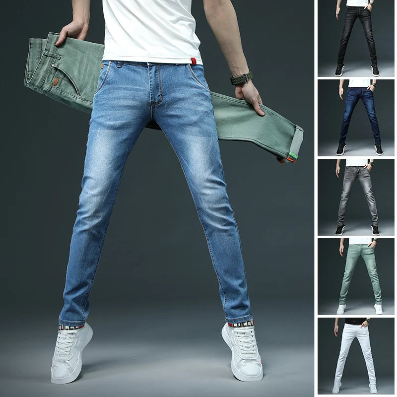 Blugi skinny elastici SevenColor - Slim, Denim, Mărimi S-XL