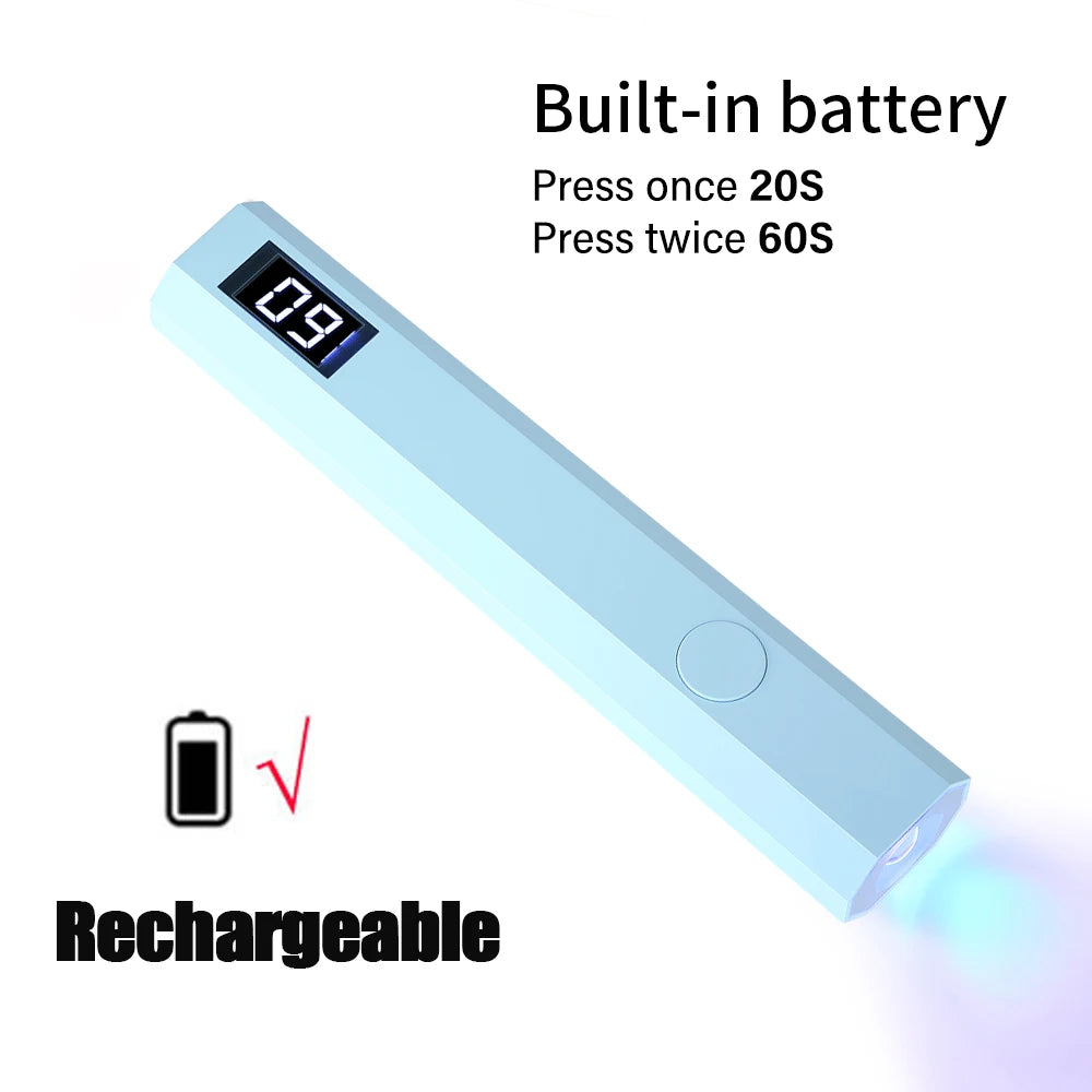 LINMANDA Minicure Lampă UV portabilă pentru unghii cu gel Lampă UV portabilă cu suport Reîncărcabilă Mini lampă LED pentru unghii Uscător de unghii