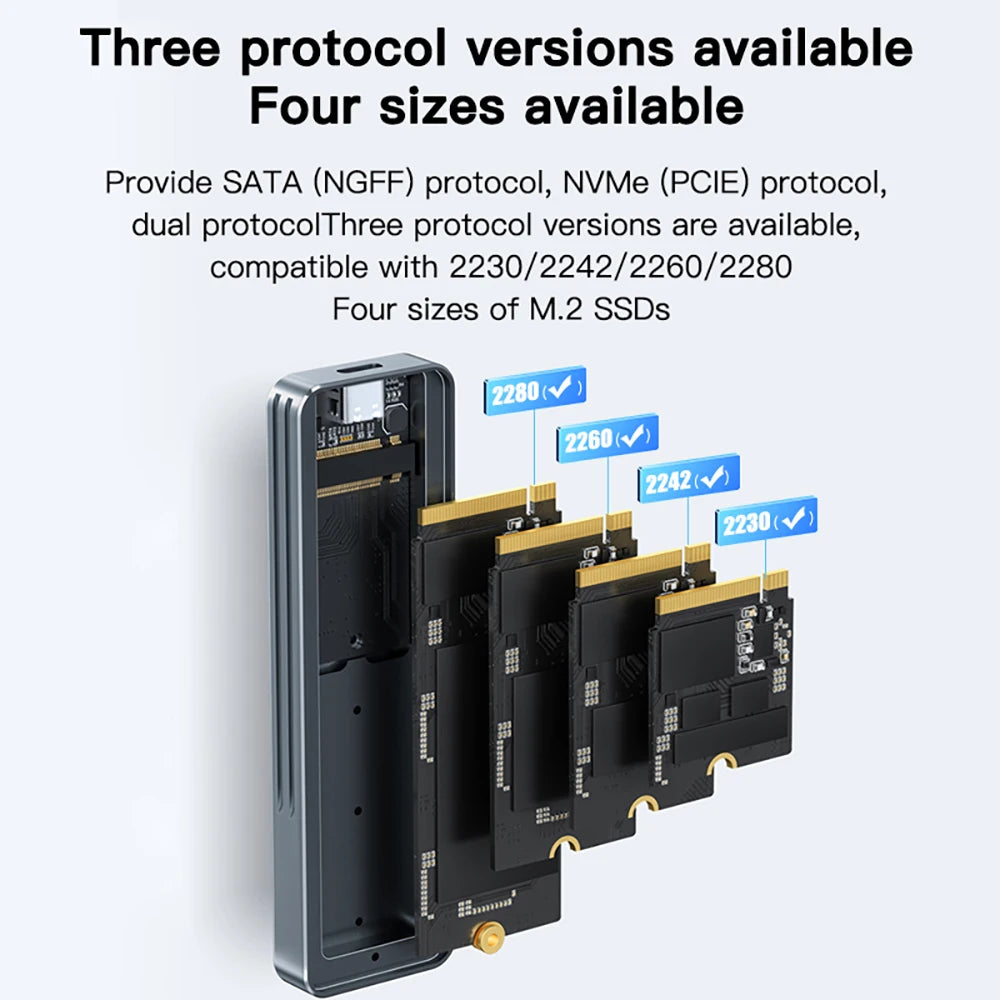 SSD-Gehäuse 2025: Meetiger M.2 SSD Enclosure - 10Gbps USB3.2 Type-C Aluminum NVMe SATA Collection