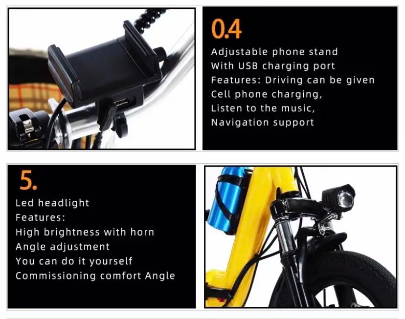 ETrike 14 Zoll Klapp Dreirad Elektro - 48V 350W 2 Sitzer