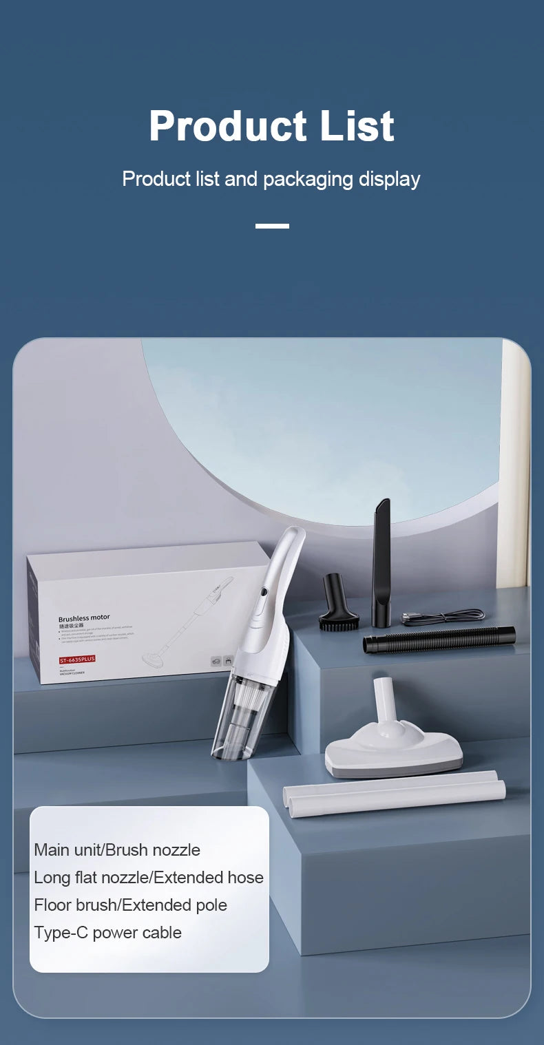 Cordless Wireless Vacuum Cleaner for Home Appliance Brushless Vaccum Cleaner for Car Home Cleaning Vacuum Cleaner