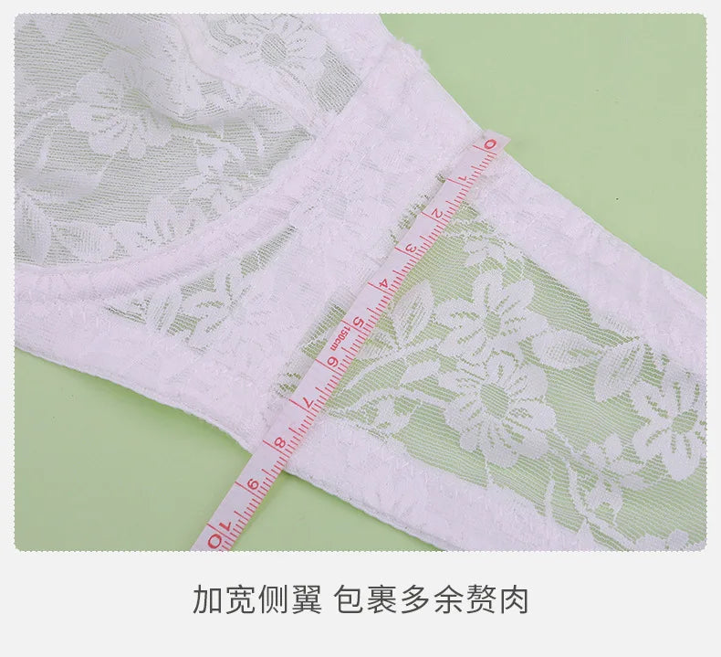 Women's Lingerie Strapless Ultra Thin Bra Transparent Embroidery Floral Brassiere Sexy Invisible Bralette Ladies Underwear