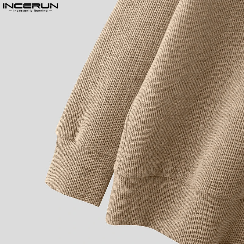 INCERUN Männer Strickjacke V-Ausschnitt - S-5XL Polyester