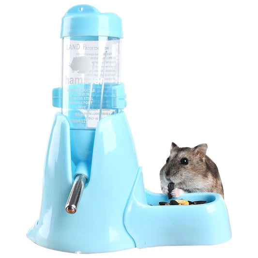 New Pet Hamster Automatic Feeder Small Hedgehog Golden Bear Feeder Water Dispenser Vertical Ball Water Bottle Pet Supplies