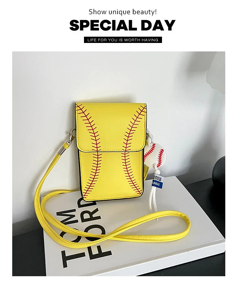 Fashion Vielseitig Crossbody Taschen 2025 - Baseball Gedruckt Schulter Tasche - Handy Quadrat Taschen Personalisiert Schräg Klein Geldbörse