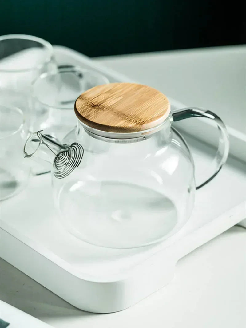 Borosil Teekanne Hitzebeständig - 1,8L Glas Transparent18cm