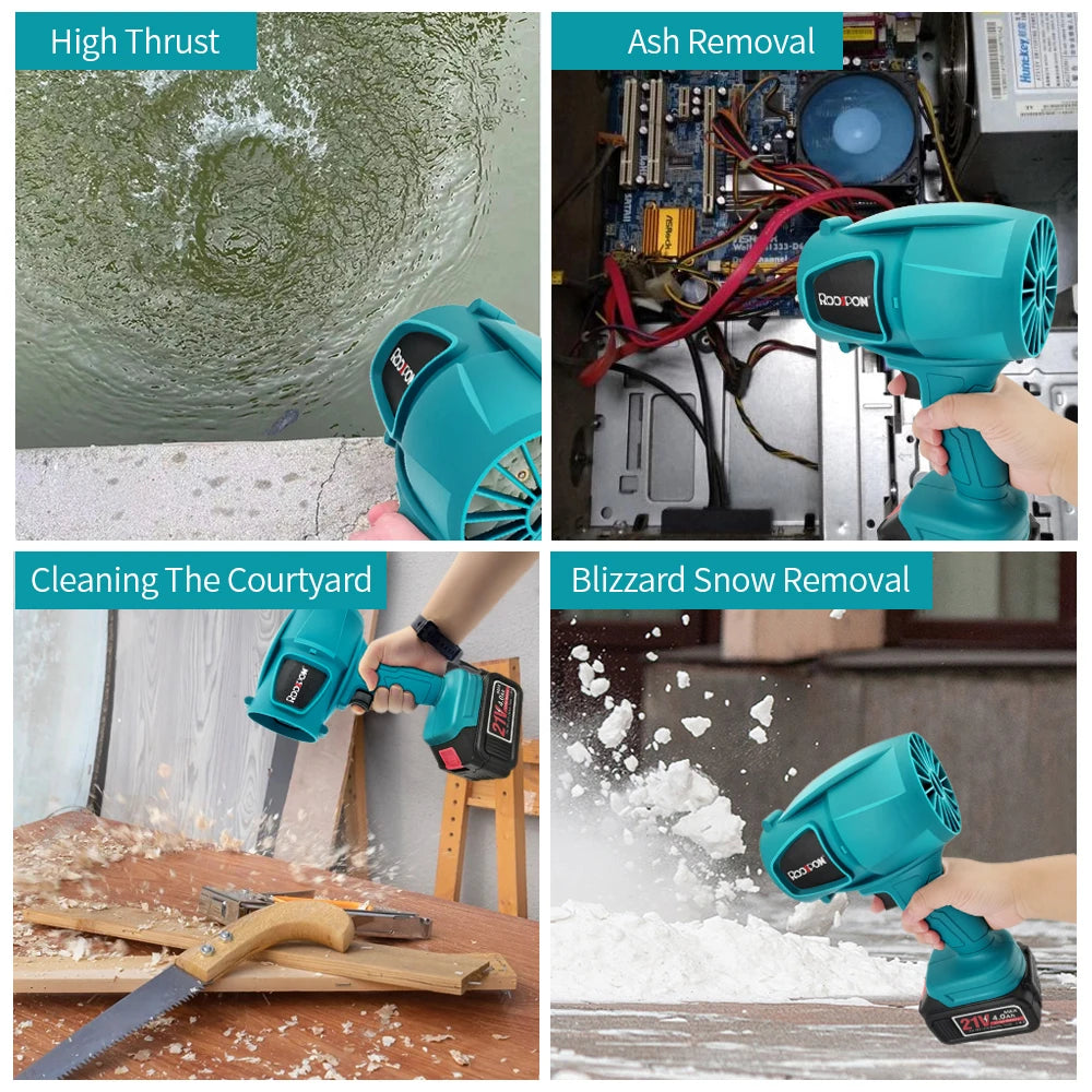 Electric Blower Cordless High Power Powerful Handheld Blower Dust and Snow Remova Leaf Turbine Fan for Makita 18V-21V NO Battery