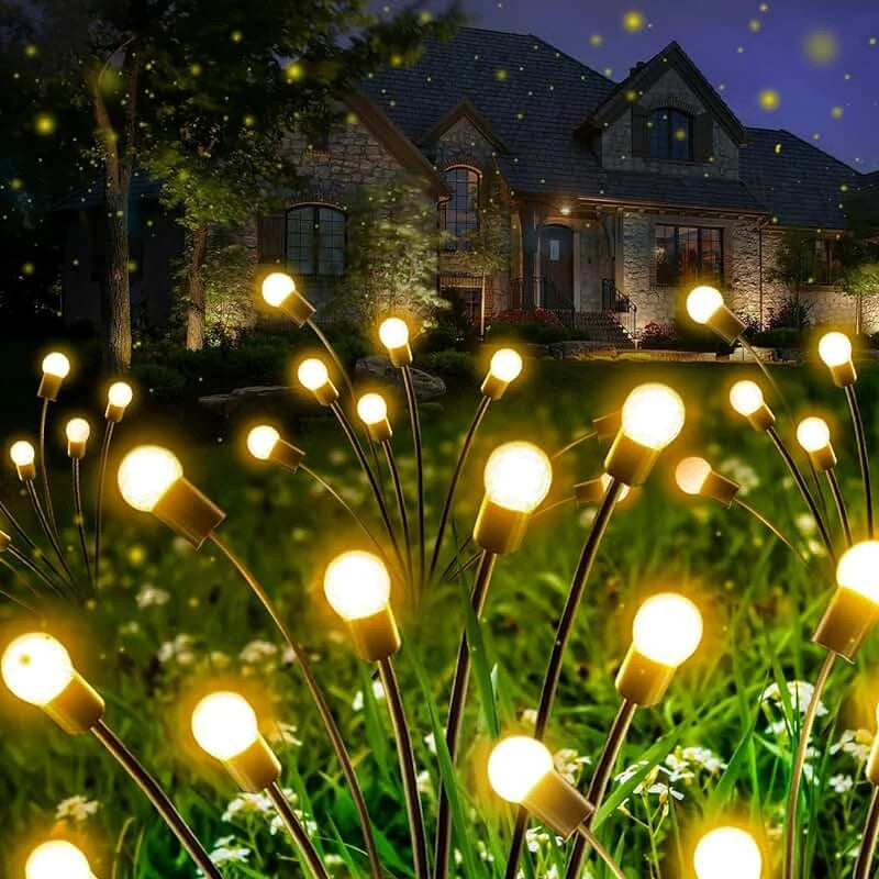 Garden Lights-New Upgraded Solar Powered Firefly Lights Outdoor Waterproof Vibran Garden Lights for Decorationi
