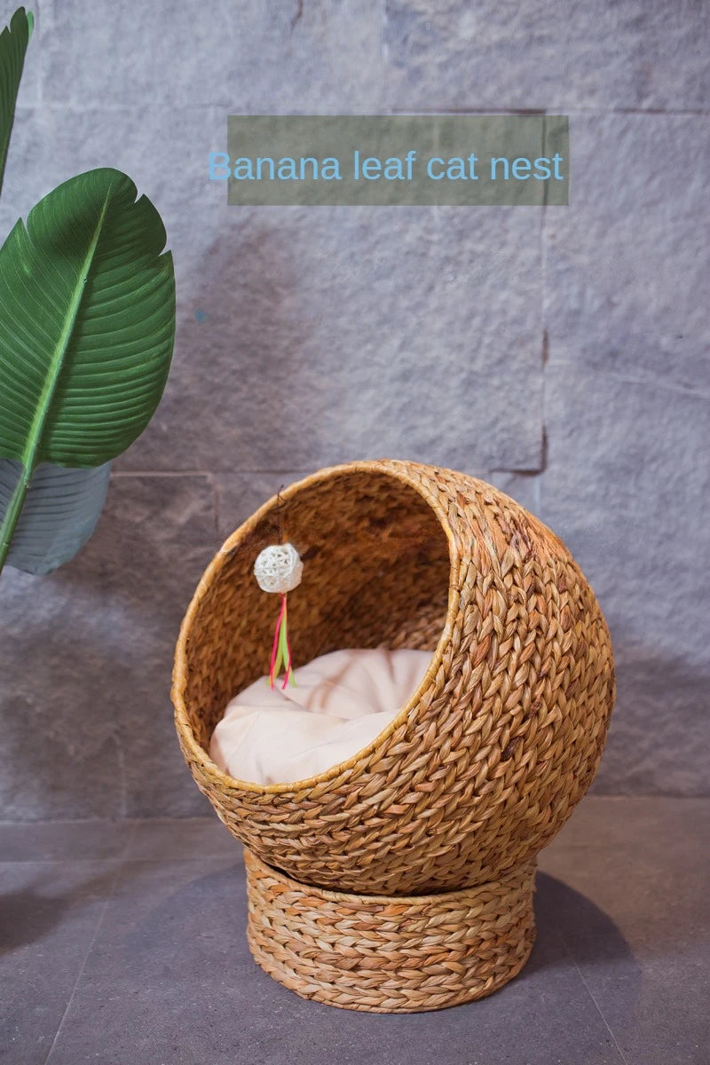 Cat bed cat tree delivery room cat hammock woven caget villa summer rattan house pet nest climbing frame  nest