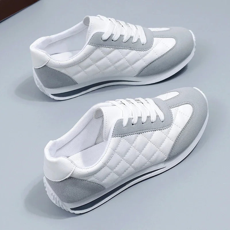 New Women's 2024 Casual Walking Shoes Summer Flat Lace-up Leather High Quality Sneakers Fashion Flat Loafers Women's Sneakers