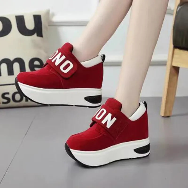 NEW Platform Wedge Sneakers Ladies Shoes Sneaker Casual Shoes Trainers Women Female Shoes Black Red Sneaker Women Tenis Feminino