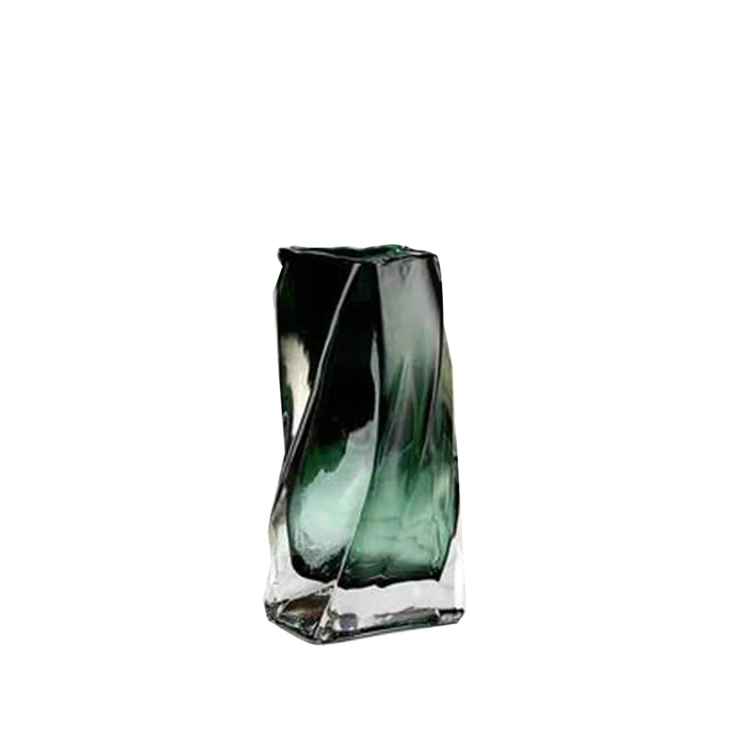Twisted Glass Flower Pot Simple Art Design Creative Irregular Crystal Vase Container For Home Plants 3 Sizes