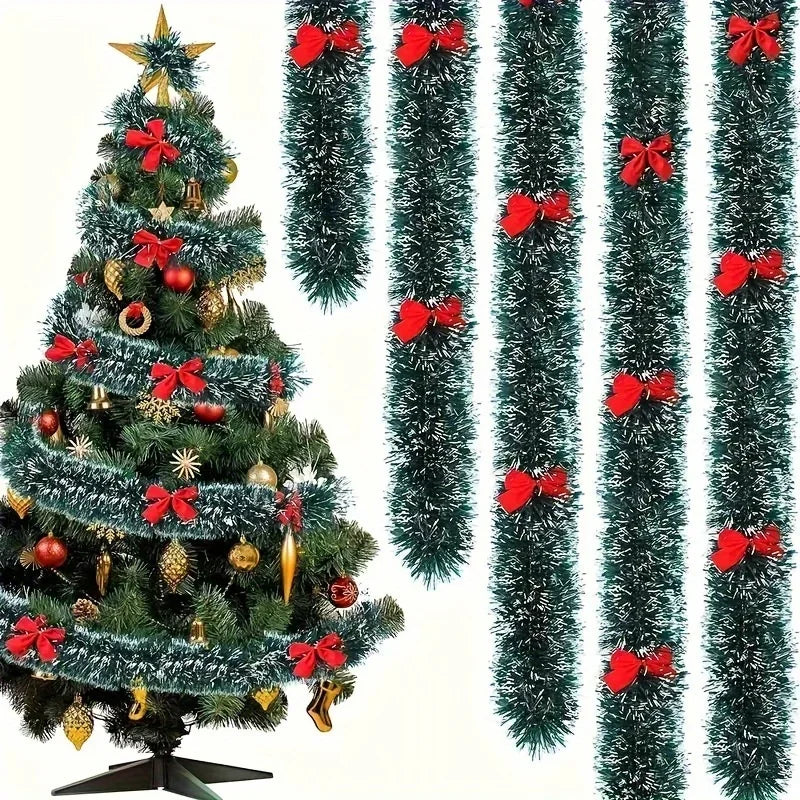 8 m Weihnachtsbaum-Lametta-Girlande, Weihnachtsdekoration für Zuhause, 2025, metallische Twist-Girlande, Weihnachtsschmuck, Neujahrsparty-Dekoration 2026
