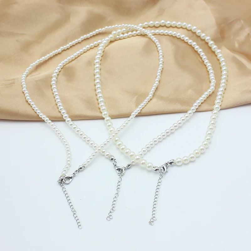 DAIZHEMEI GIFT Perlenkette Mit Anhänger - 42 5cm Beige