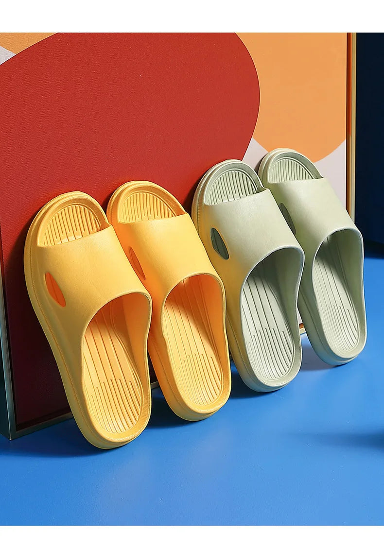 New Soft EVA Slippers Couples Home Slipper Outdoor Beach Summer Sandals Bath Men Flip Flops Non-Slip Women Thick Sole Shoes