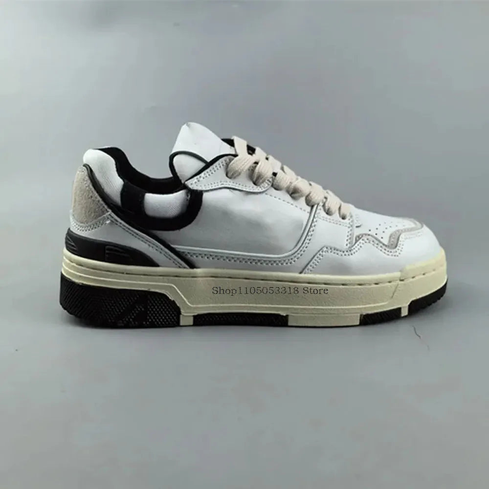 DUTRIEUX High Version Retro Sneaker - Unisex Weiß Dicke Sohle Ca. 3 Cm EU 36-45 EVA-Einlegesohle