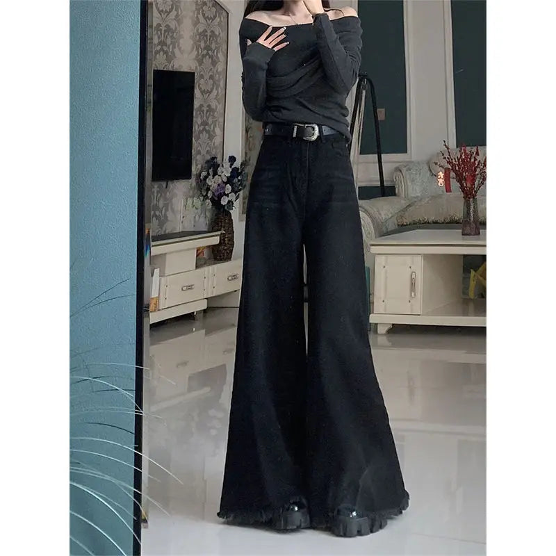 Jeans Women Leisure Streetwear Wide Leg Classic All-match Simple Holiday Retro Design Loose Spring Daily Students Ulzzang Ins