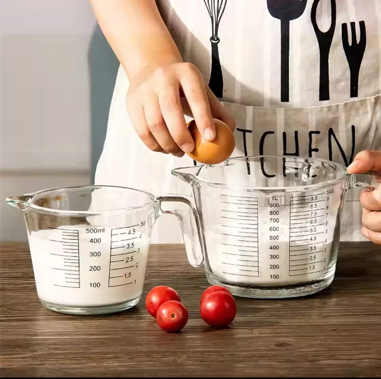 KüchenPro Messbecher Glas - 500ml 1000ml Mikrowellenfest