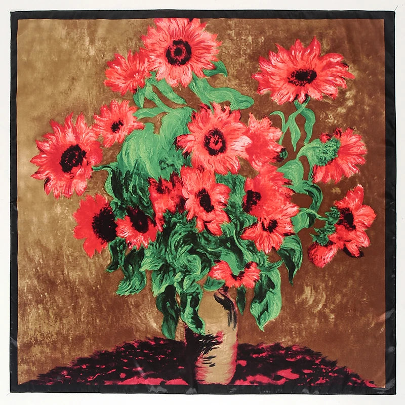 SENAIFE Satin-Schal Elegant - 90x90cm Polyester Leicht