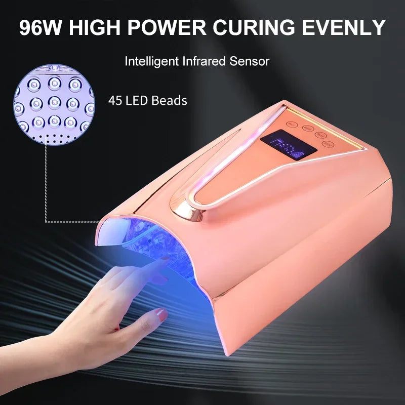 SN497 UV LED Nageltrockner 128W Kabellos - 45 LEDs, Akku