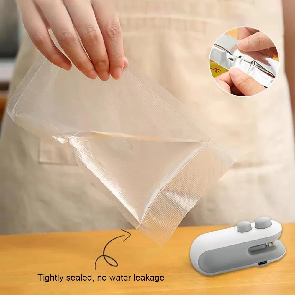 Xiaomi Mini Vacuum Bag Sealing Machine Package Sealer Bags Plastic Food Sealer Clip Bag Handheld Sealer Food Packaging For Home
