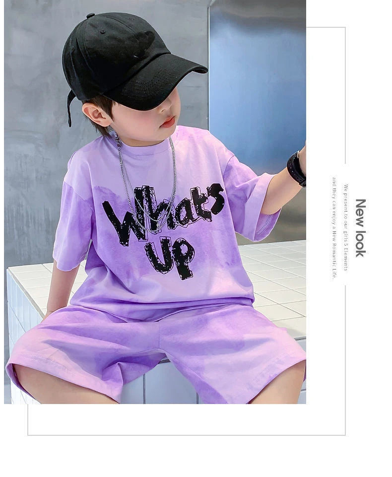 Jungen-Streetwear-Set 2025: 'What's Up' Quick-Dry - Urban Expression Collection