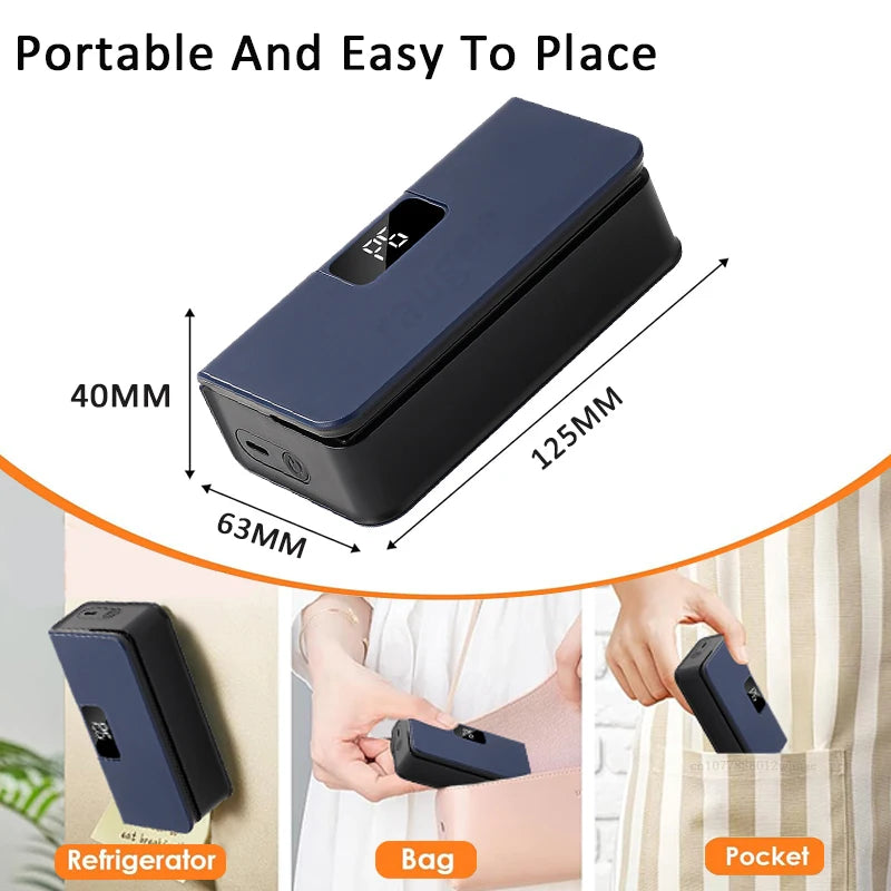 Mini Heat Bag Sealing USB Plastic Bags Sealer Machine 2 in 1 Handheld Food Package Bags Sealer With 6 Gear LED Display