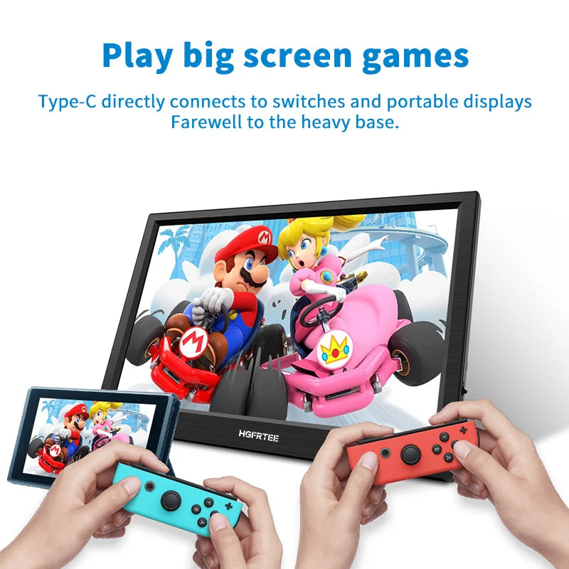 HGFRTEE 11,6 Zoll Portabler Monitor - Gaming- und Erweiterungsmonitor mit HDMI-Anschluss für Laptop, Switch, PS4 und Raspberry Pi