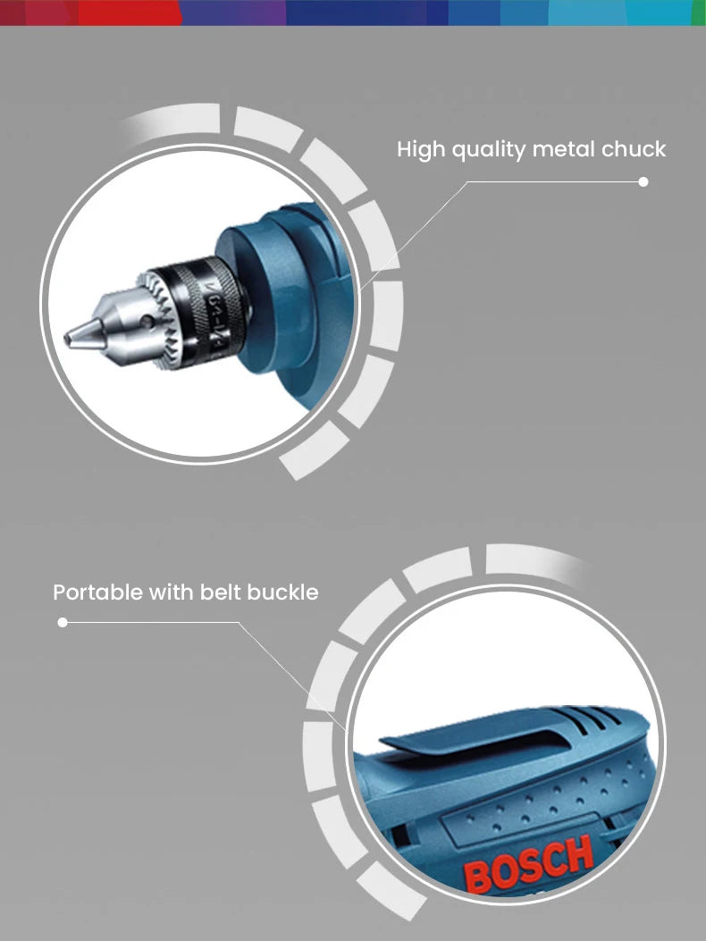Bosch Electric Drill Screwdriver Gbm 400/6RE/10RE Rotary Drill 220V Adjustable Speed Strong Driller Power Tool for Wood Metal