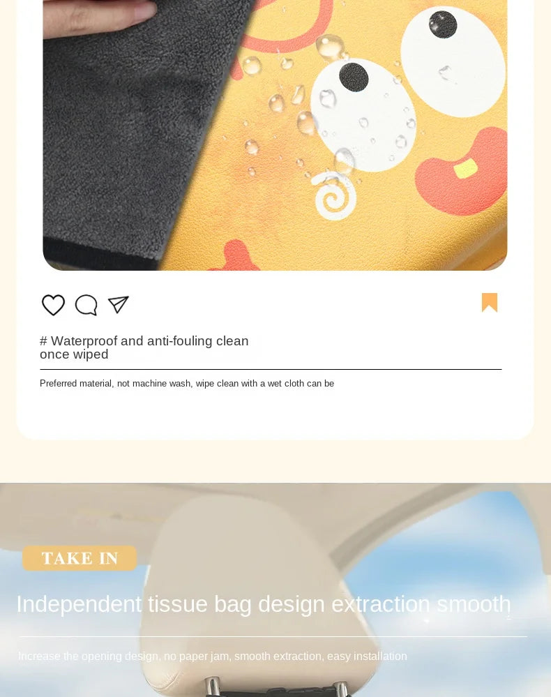 Car Storage Hanging Bag for Car Interior Multi-Functional Car Seat Back Organizer Rear Seat Tissue Box Trash Can Storage Box