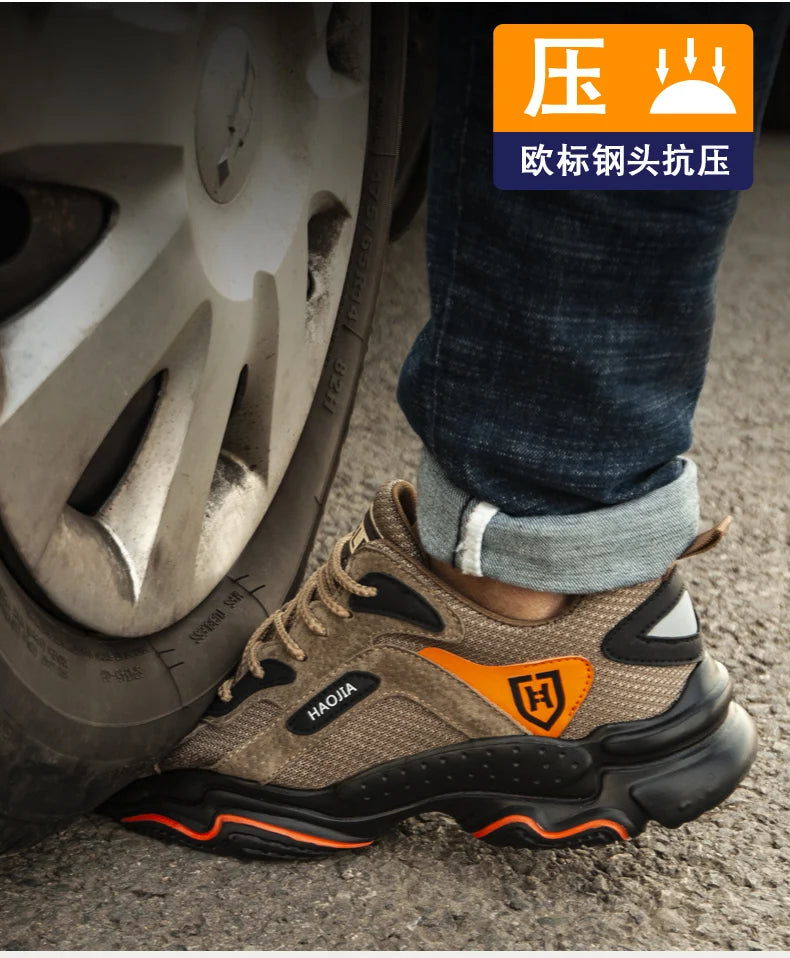 Work Sneakers for Men Safety Shoes Anti-smash Anti puncture Indestructible shoes Breathable comfort Steel Toe Protection Shoes