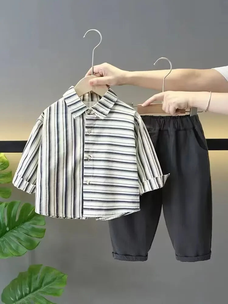 Korean Jungen Set - 3-Teiliges Outfit Ganzjährig Größe 4-6