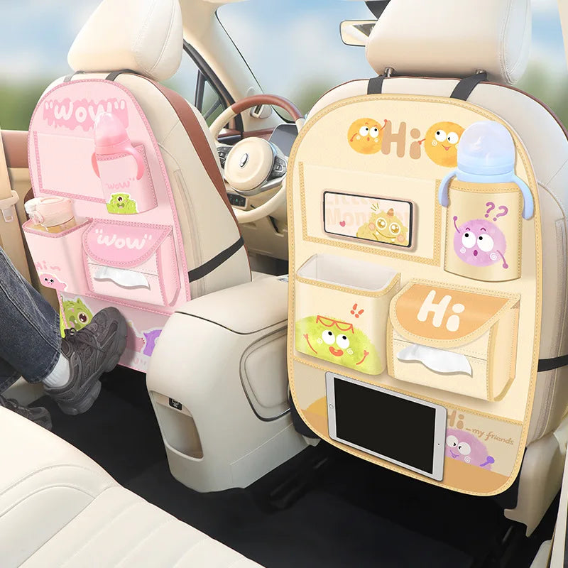 Car Storage Hanging Bag for Car Interior Multi-Functional Car Seat Back Organizer Rear Seat Tissue Box Trash Can Storage Box