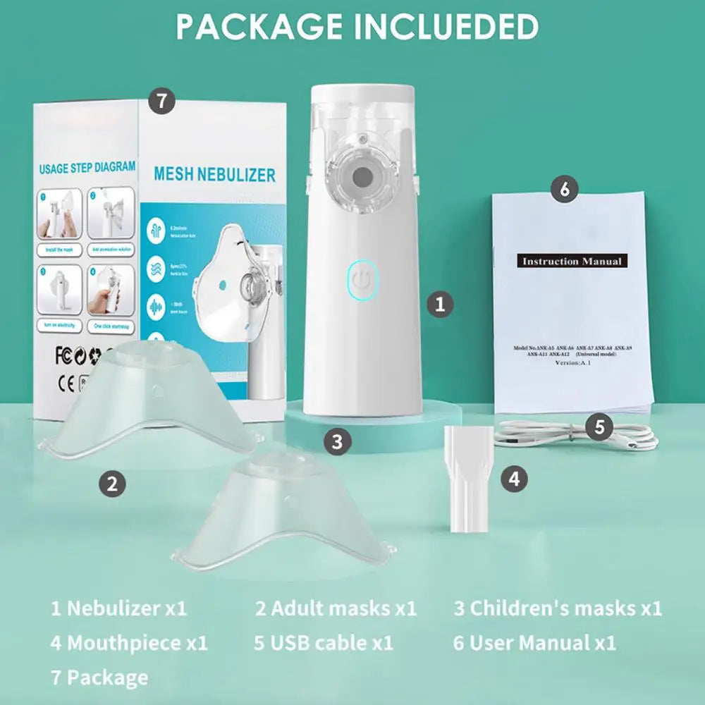 Portable Outdoor Nebulizer Silent Mesh Mini First Aid Kit Handheld Asthma Inhaler Atomizer Kids Adult Saving Emergency Device
