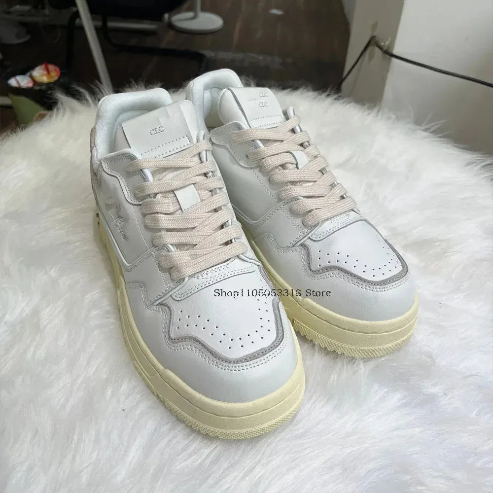 DUTRIEUX High Version Retro Sneaker - Unisex Weiß Dicke Sohle Ca. 3 Cm EU 36-45 EVA-Einlegesohle