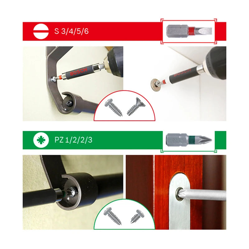 Bosch Screwdriver Bits Kit Impact Control Screwdriver Bits Sets Power Tool Kit Alloy Steel for Electric Drill Accessories