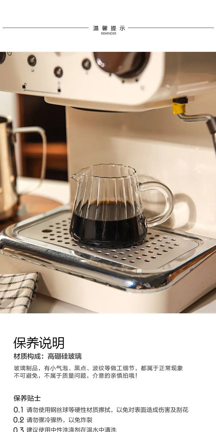 Striped Simplicity Handwork Small Milk Pot Heat-resistant Glass Exquisite Milk Cup Tea Dispenser Milk Pot Espresso Measuring Cup