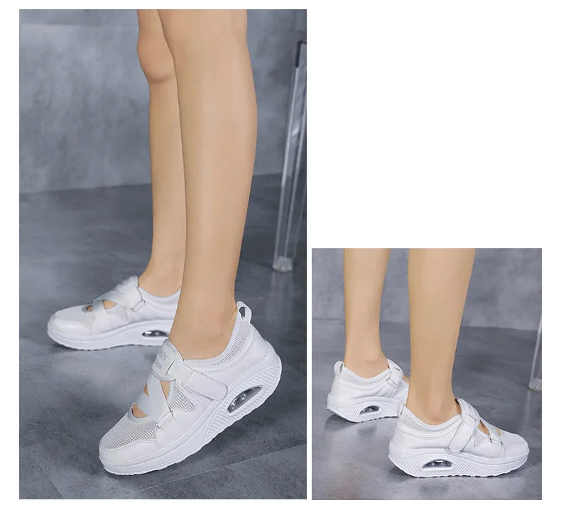Women's Shoes 2022 Fashion Breathable Wedge Air Sneakers Lightweight Platform Sport Shoes Summer Woman Vulcanize Shoes